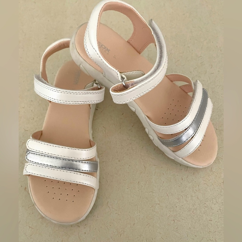 White and Silver Sandals